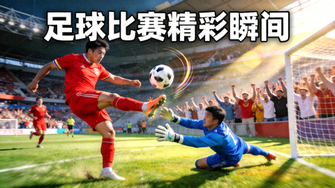 足球比赛精彩瞬间展示图